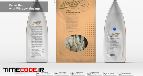 Paper Bag With Window Mockup