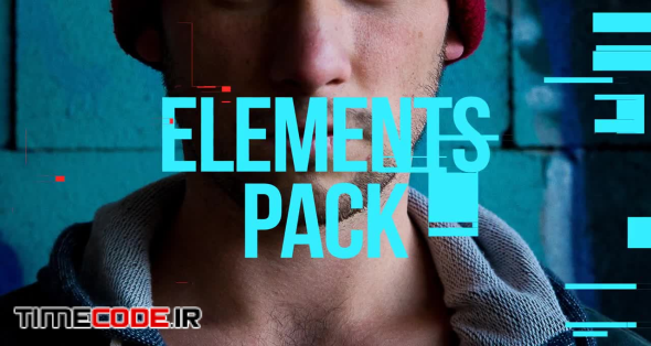 Flat Glitch Elements Pack