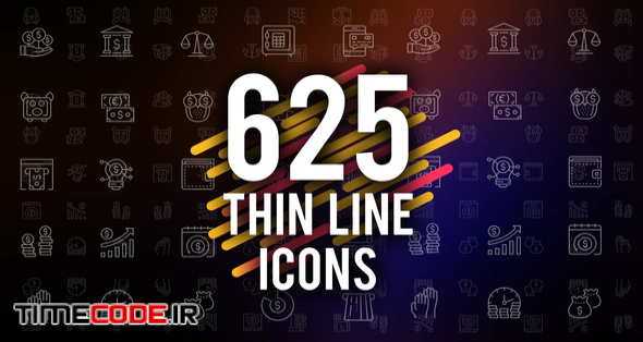  625 Thin Line Icons 