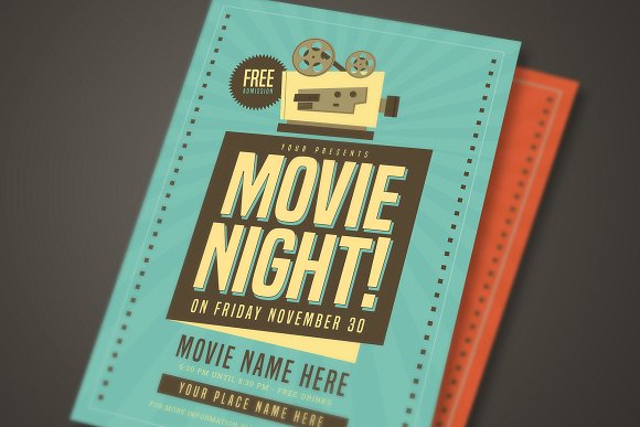 Retro Movie Night Flyer