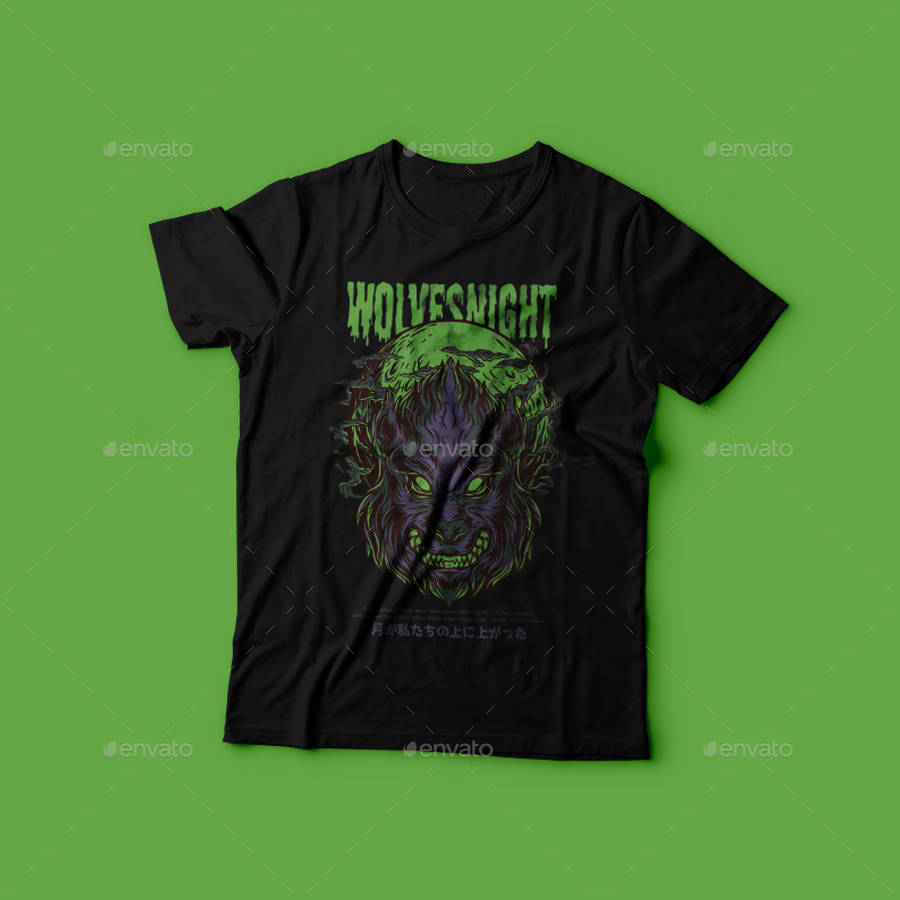 Wolves Night T-Shirt Design