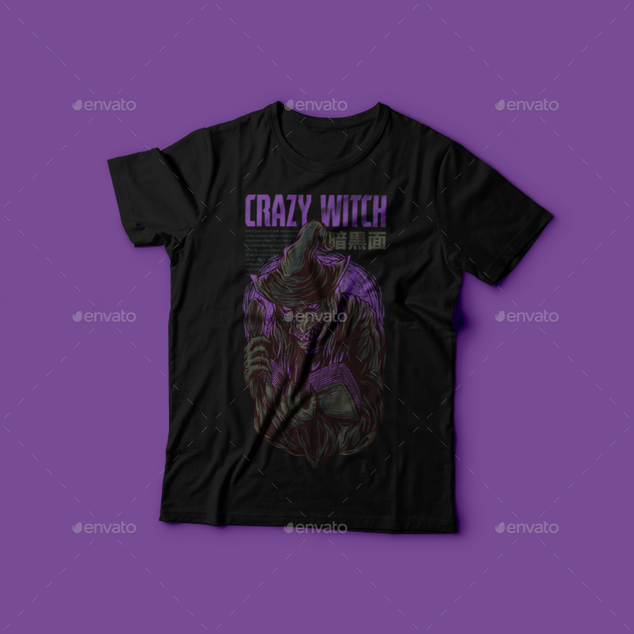 Crazy Witch T-Shirt Design
