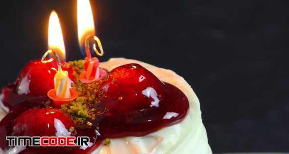Cake With Burning Candles