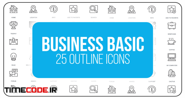Business Basic - 25 Outline Animated Icons