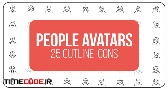 People Avatars - 25 Outline Icons