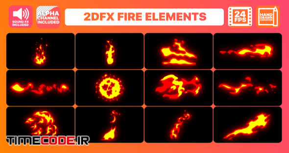  Hand Drawn Fire Elements Pack 