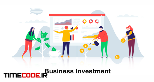 Business Investment - Flat Concept