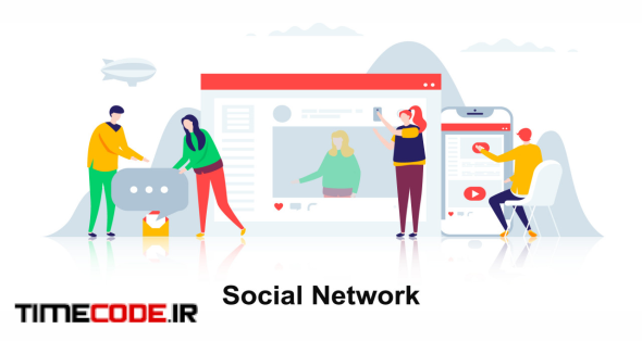 Social Network - Flat Concept
