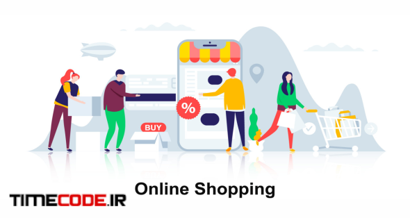 Online Shopping - Flat Concept