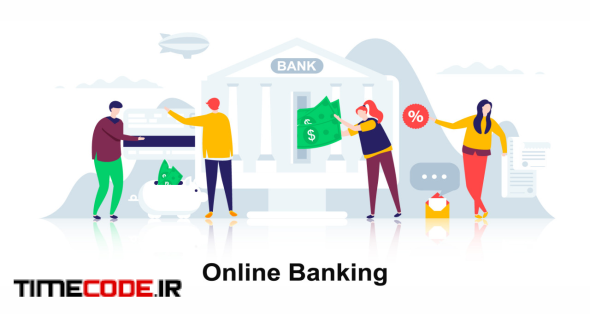 Online Banking - Flat Concept