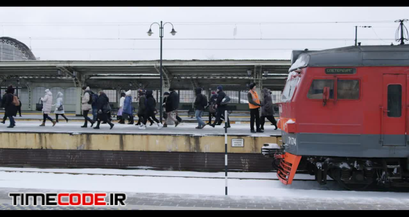 People Exit Train