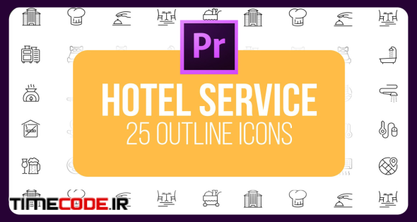 Hotel Service - 25 Outline Icons