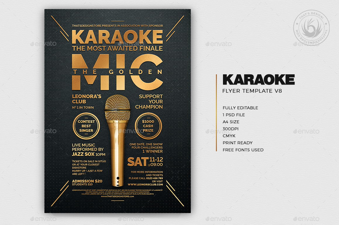 Karaoke Flyer Template V8