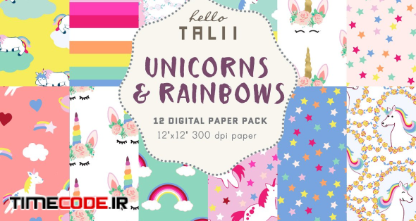 Unicorns & Rainbows Digital Paper