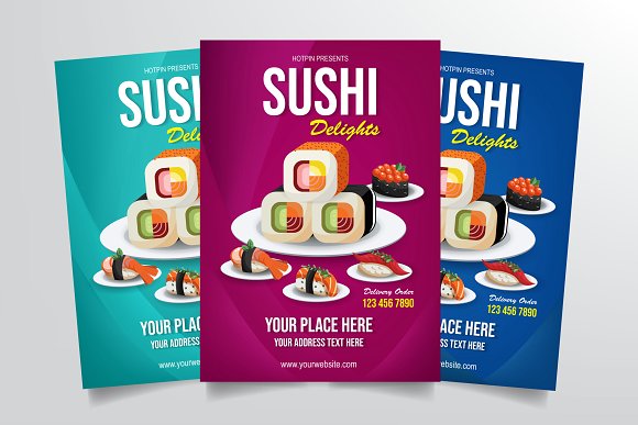 Sushi Delight Flyer Template