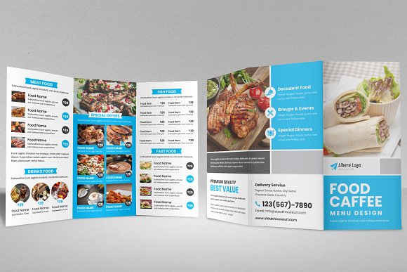 Food Menu Trifold Brochure v2