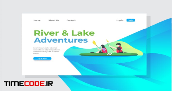 River & Lake Adventures Landing Page Illustration