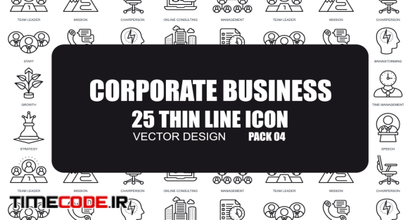 Corporate Business - 25 Thin Line Icons