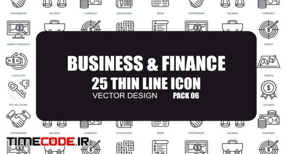 Business & Finance - 25 Thin Line Icons