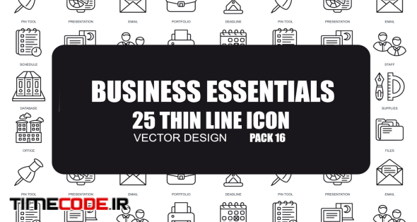 Business Essentials - 25 Thin Line Icons