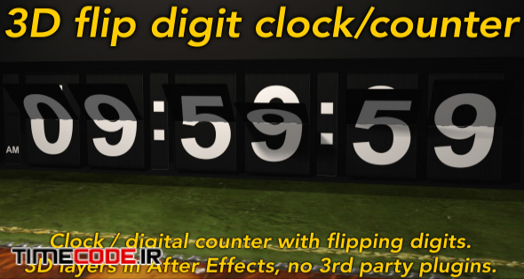  Flipping Clock - 3D counter with split flap / flip digit numbers 
