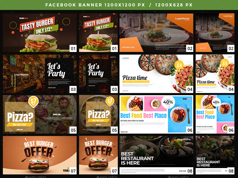 40 Food Banners - Facebook & Instagram