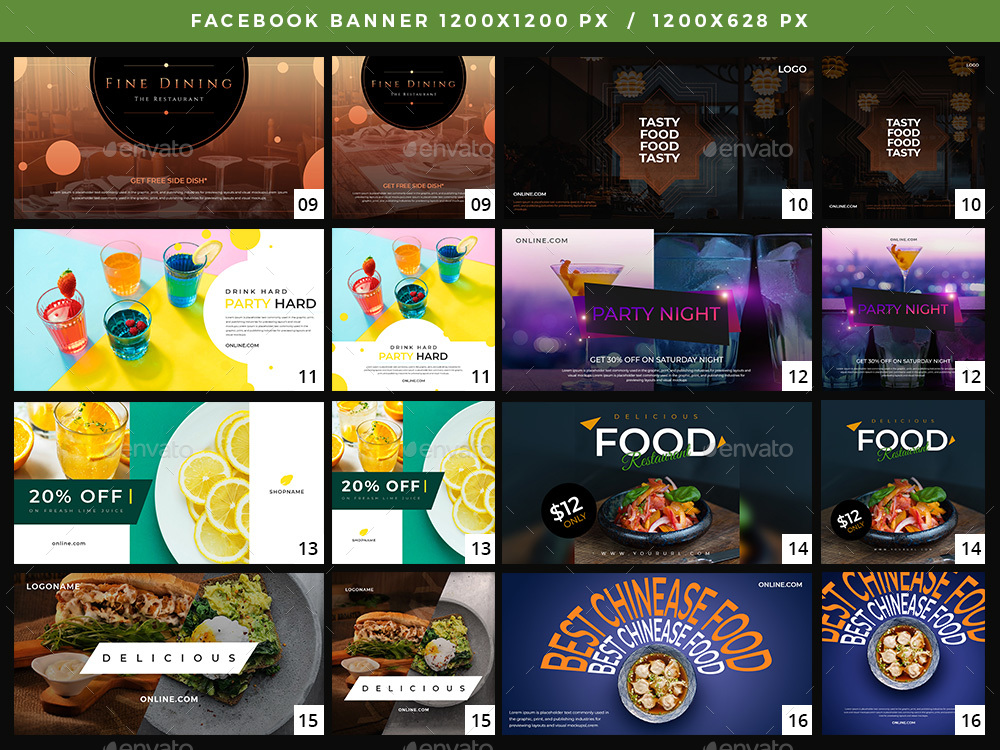 40 Food Banners - Facebook & Instagram