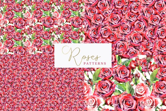 Wonderful watercolor red roses PNG
