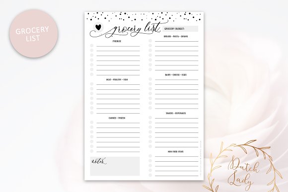 Meal & Grocery Planner Pack - Dotted