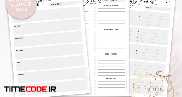 Meal & Grocery Planner Pack - Dotted