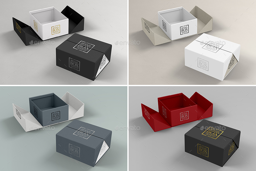 Retail Boxes Vol.3: Fold Up Box Packaging Mock Ups