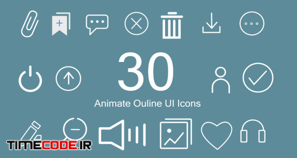 30 Outline Animated UI Icons