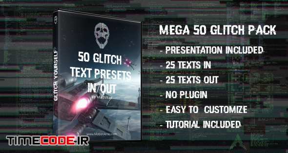 50 Digital Glitch Text Presets