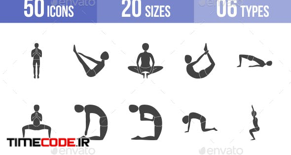 Yoga Poses Glyph Icons