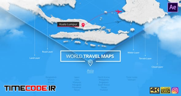  World Travel Maps - Asia 