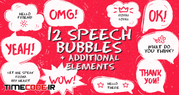 Funny Speech Bubbles And Elements Pack