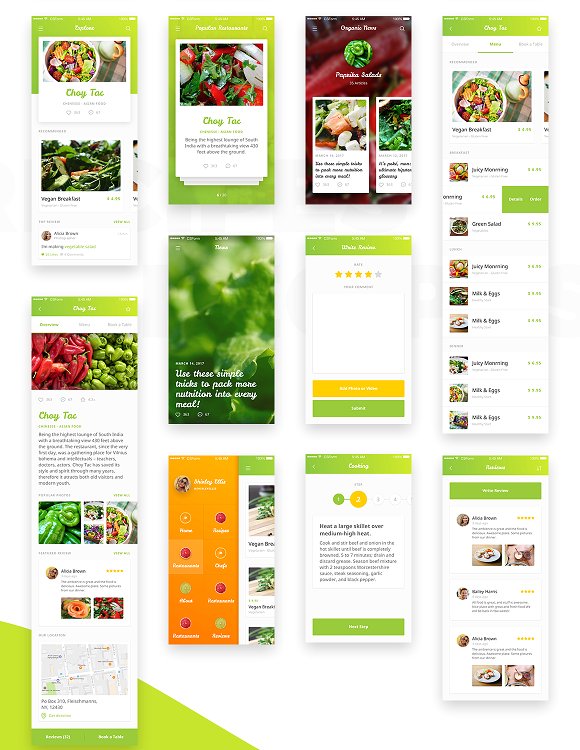 Organic Food UI Kit - 4 In 1