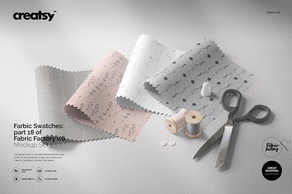 Fabric Swatches Mockup 18/FF V.6