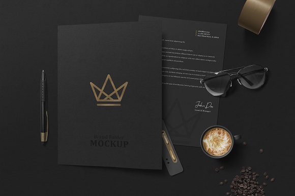 Download دانلود موکاپ لوگو Black Branding Mockups Vol.3 3486145 | تایم کد