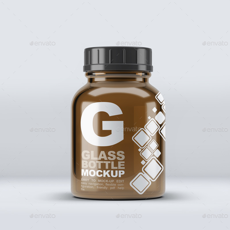 Pill Cosmetics Glass Bottle Mock-Up