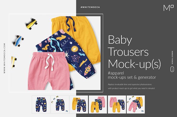 Baby Trousers Mock-ups Set Generator
