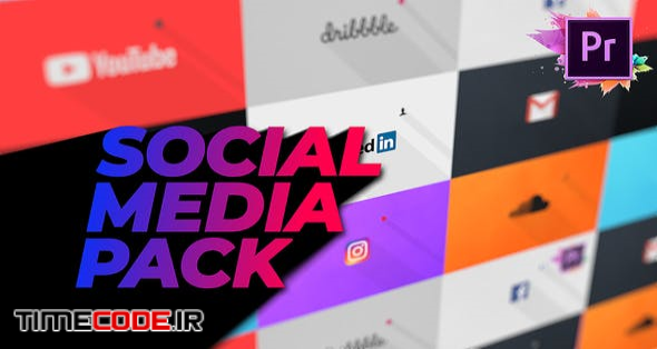  Flat Social Media Pack For Premiere Pro | Mogrt 