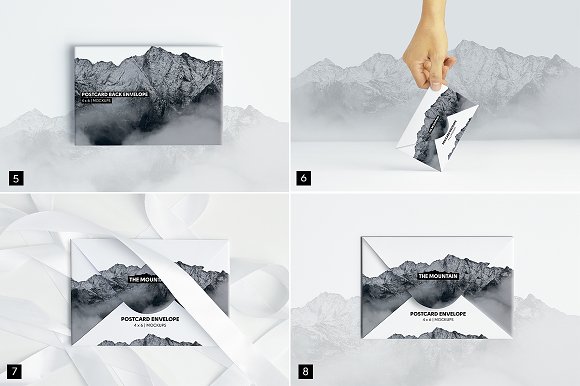Postcard With Envelope Mockups BUNDL