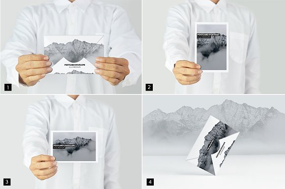 Postcard With Envelope Mockups BUNDL
