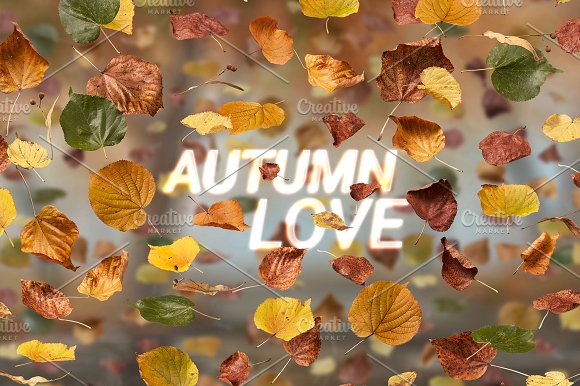Falling Autumn Leaves With Text