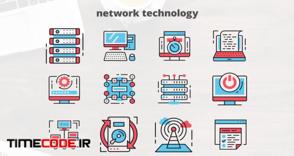 Network Technology - Flat Animation Icons