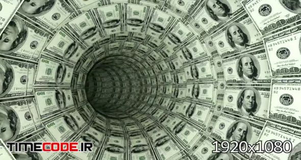 3D 100 Dollar Bills Tunnel