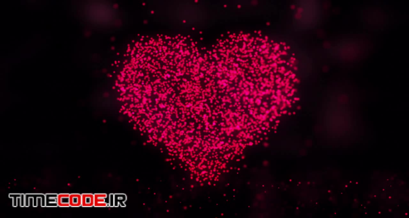 Red Particles Forming Heart Symbol
