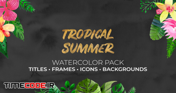 Tropical Summer. Watercolor Pack