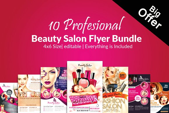 10 Beauty Salon Flyer Bundle